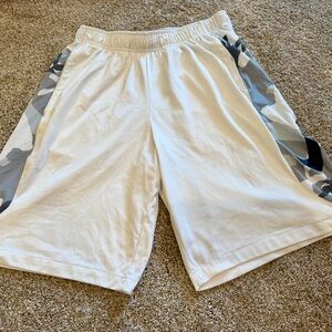 White Nike Combat Camouflage Men's Training and Basketball Shorts